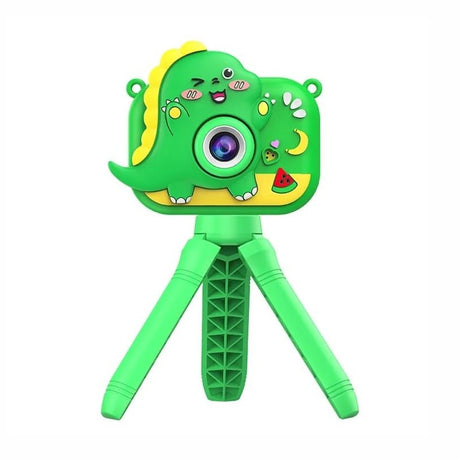 Camera foto copii digitala dinozaur verde cu trepied ecran 2 inch foto video