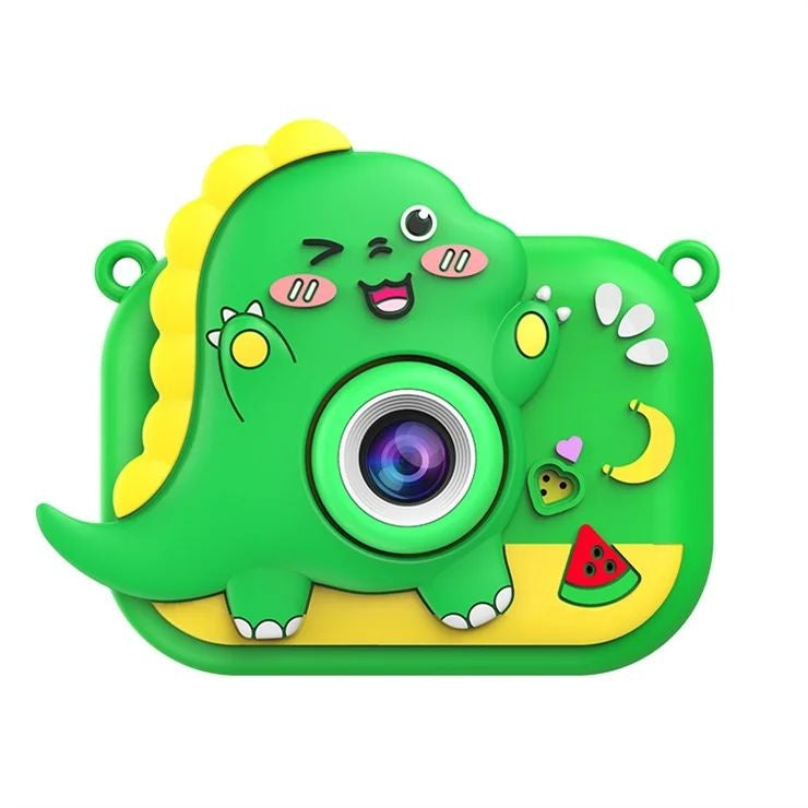 Camera foto copii digitala dinozaur verde cu trepied ecran 2 inch foto video