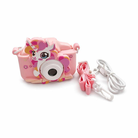 Camera foto copii unicorn roz, digitala, cu snur si cablu incarcare, 6+ ani