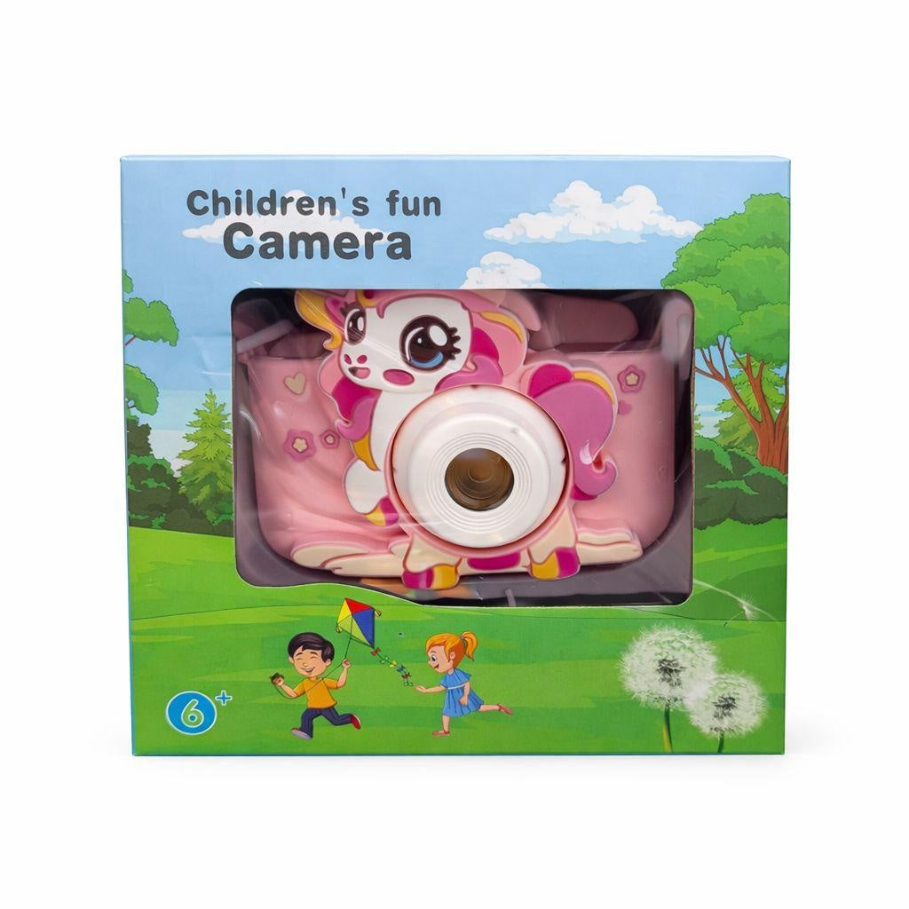 Camera foto copii unicorn roz, digitala, cu snur si cablu incarcare, 6+ ani