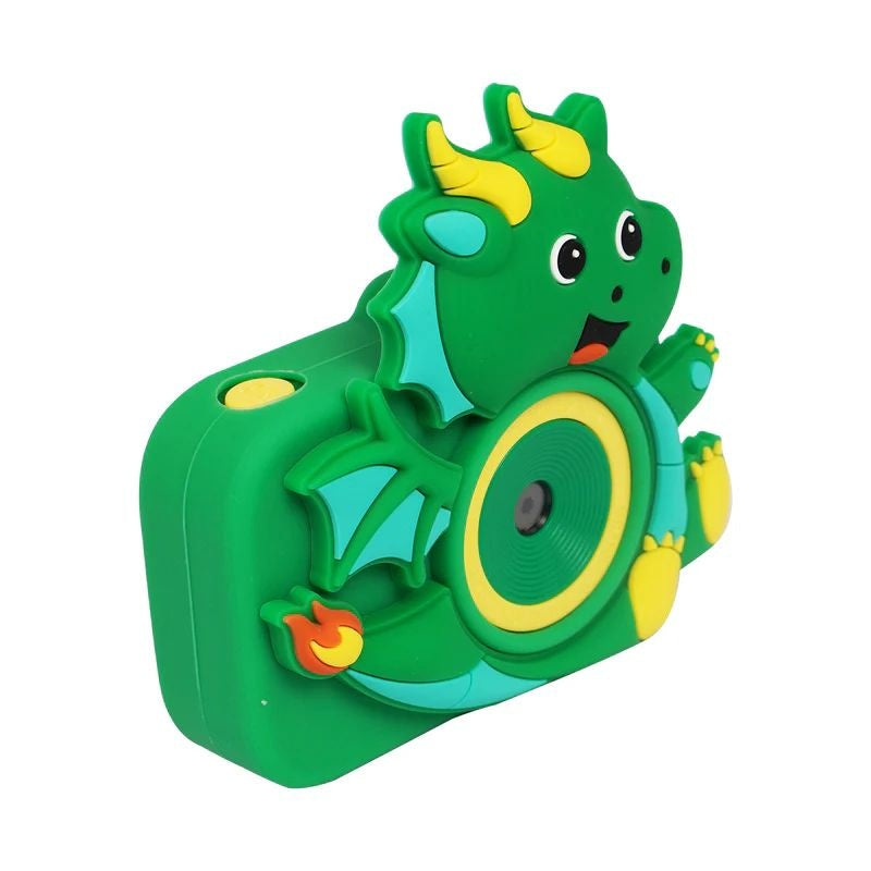 Camera foto digitala pentru copii 4800 MP, 8x zoom, model dragon verde, 11.5x11.5cm