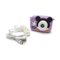 Camera foto digitala pentru copii 4800 MP, 8x zoom, model mov soricel simpatic, 12x12cm
