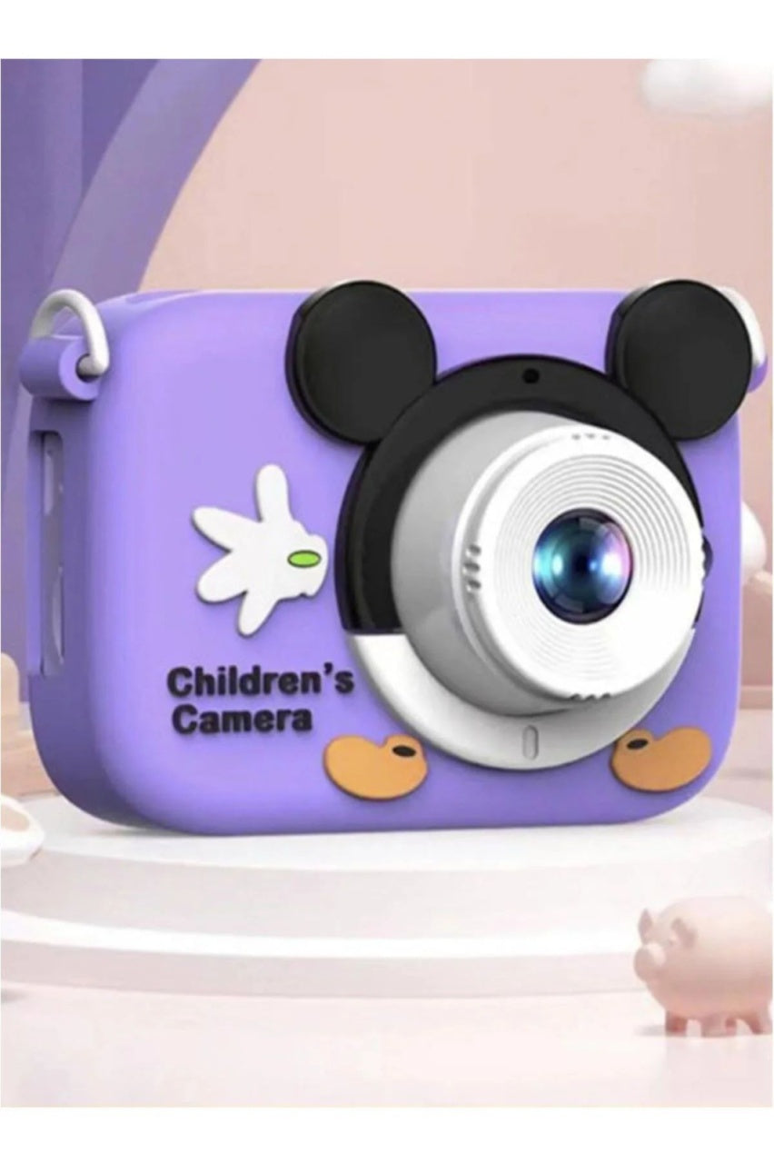 Camera foto digitala pentru copii 4800 MP, 8x zoom, model mov soricel simpatic, 12x12cm
