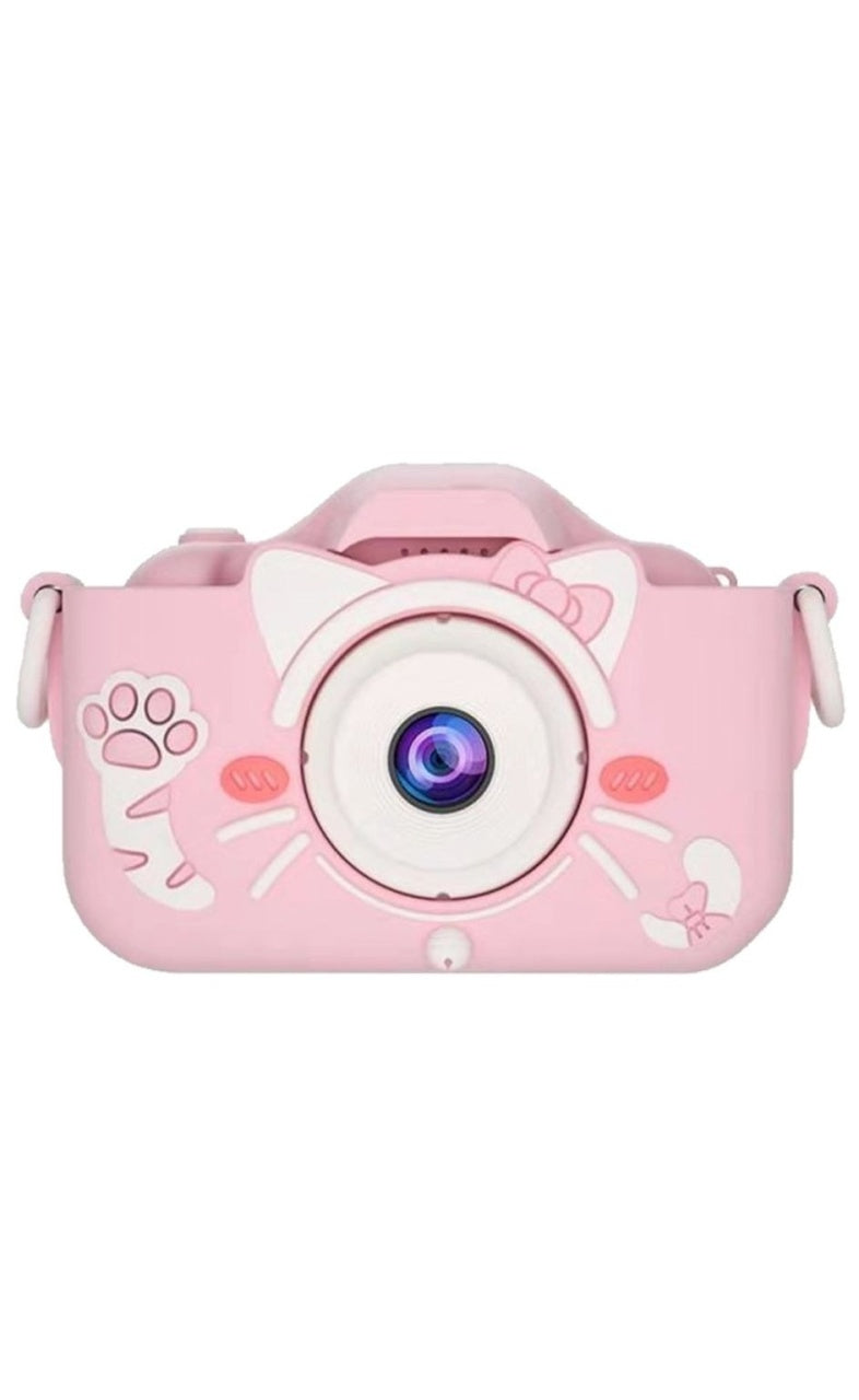 Camera foto digitala pentru copii 4800 MP, 8x zoom, model pisicuta roz, 13x12cm