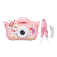 Camera foto digitala pentru copii 4800 MP, 8x zoom, model unicorn roz, 13x12cm