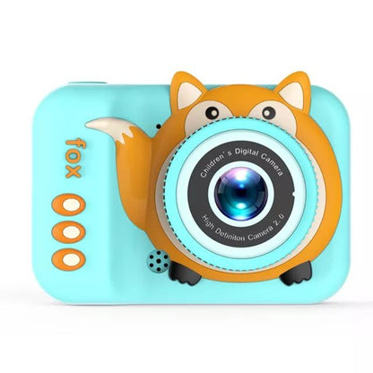 Camera foto digitala pentru copii 4800 MP, 8x zoom, model vulpita verde, 12x12cm