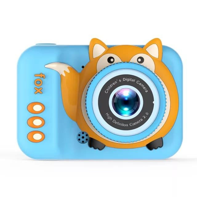 Camera foto digitala pentru copii 4800 MP, 8x zoom, model vulpita albastru intens, 12x12cm