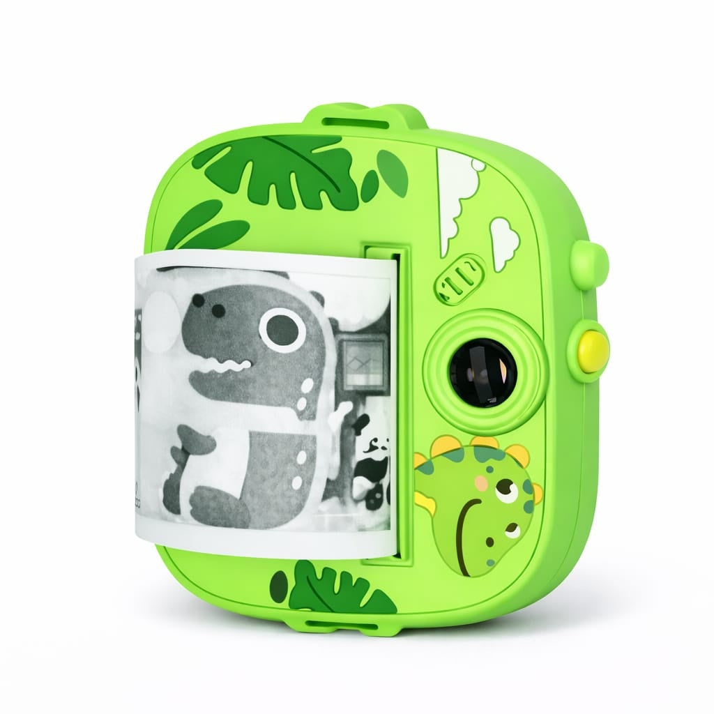 Camera foto instant copii verde cu imprimare termica fara cerneala