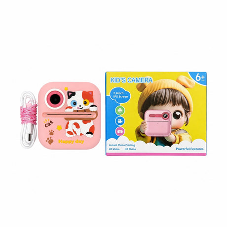 Camera Foto pentru Copii Happy Day, Roz, instant print, Educationala si Distractiva