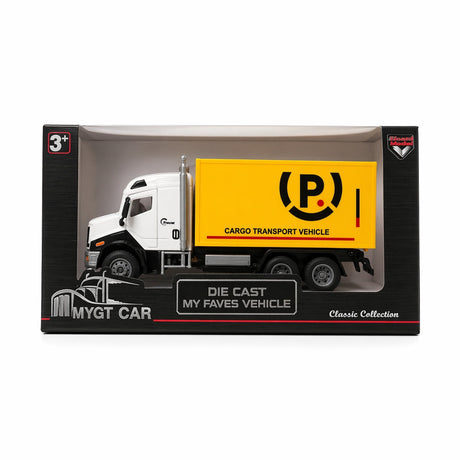Camion cargo transport galben 26.5x11 cm jucarie copii