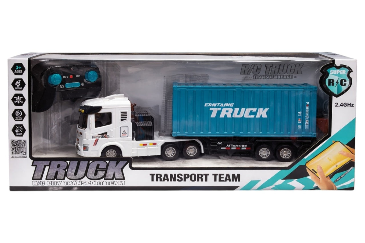 Camion cu container RC, telecomandă 2.4G, acumulator, aplicație mobilă, 39 cm