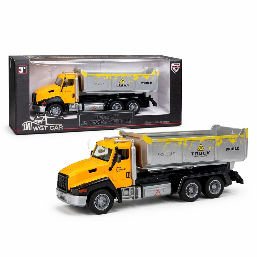Camion de constructii, tip basculanta , model die-cast din metal 26.5cm