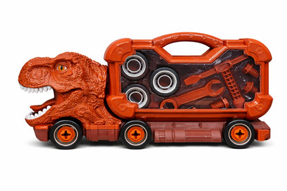 Camion dinozaur T-Rex demontabil cu scule, jucarie constructie copii, 44x23 cm