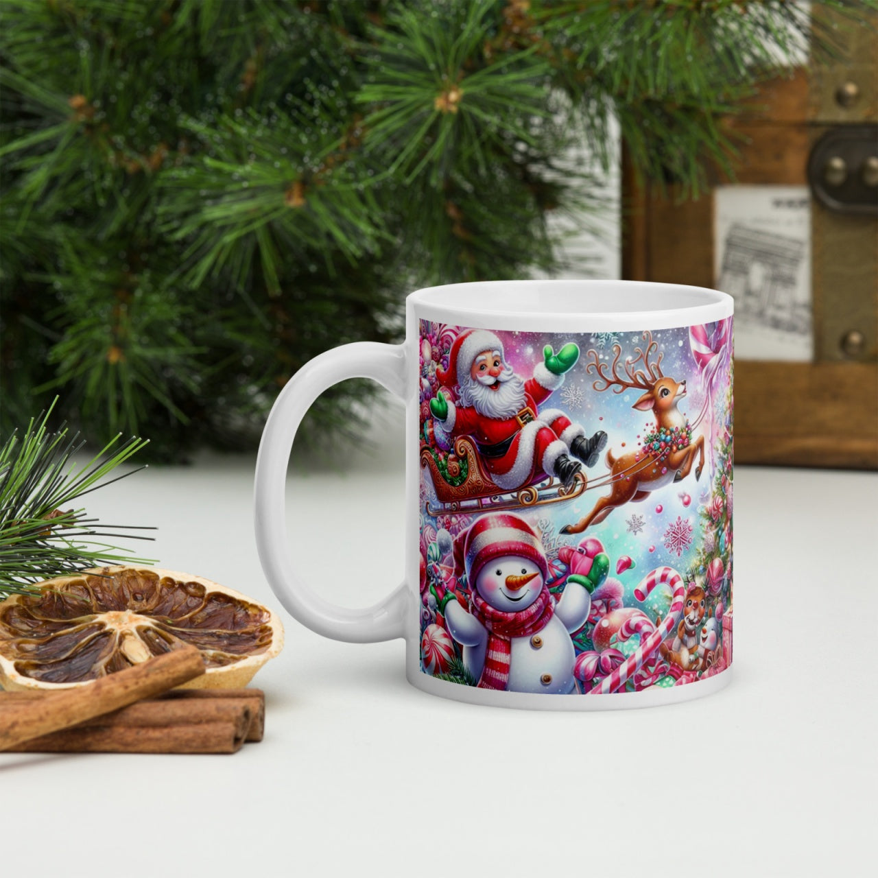 Cana ceramica Craciun 330 ml (11 oz) , design festiv, rezistenta
