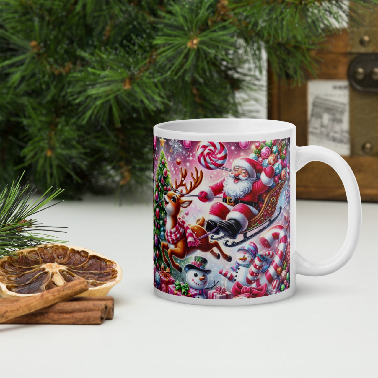 Cana ceramica Craciun 330 ml (11 oz) , design festiv, rezistenta