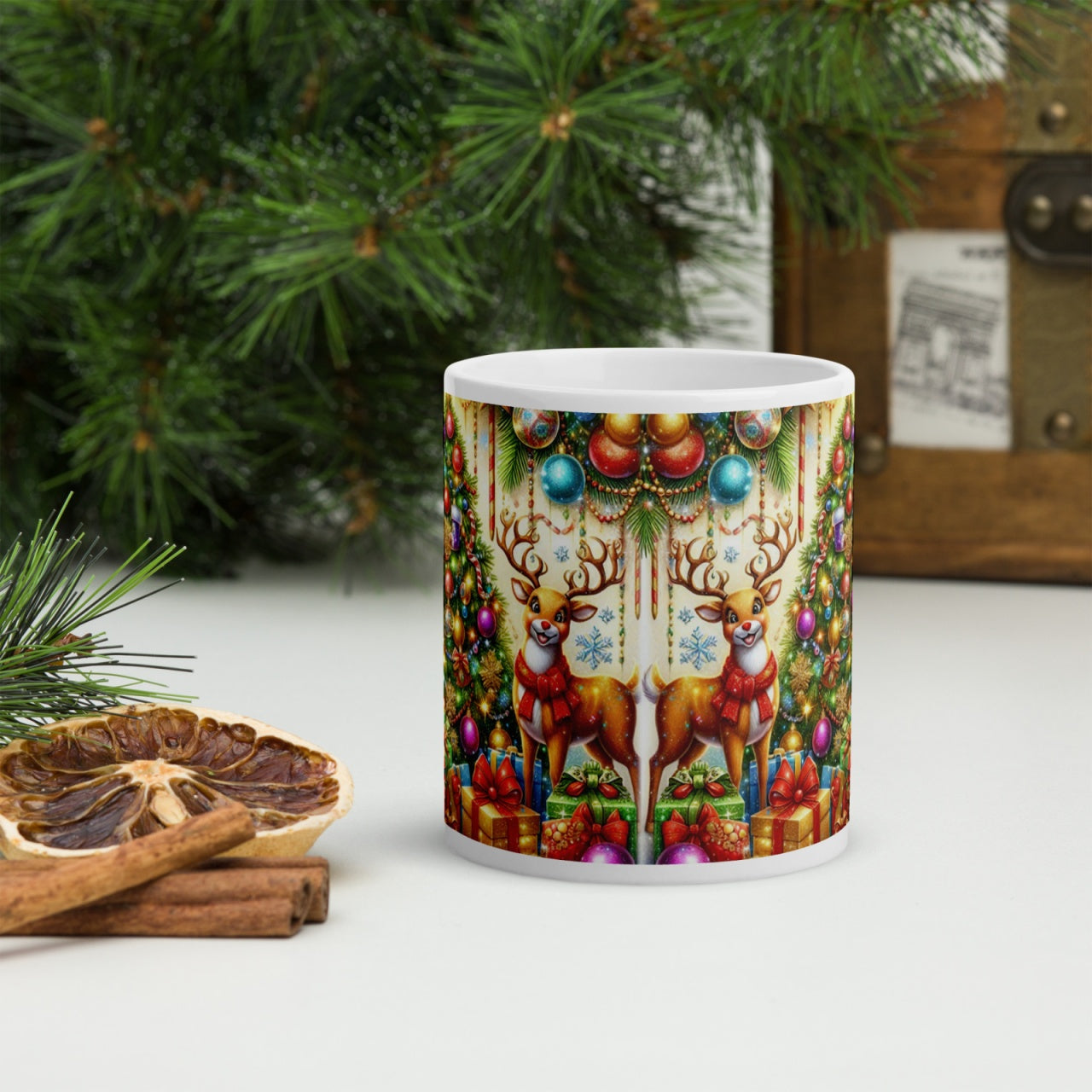 Cana ceramica Craciun 330 ml (11 oz) , design festiv, rezistenta