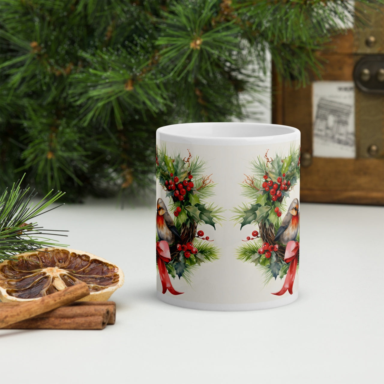 Cana ceramica Craciun 330 ml (11 oz) , design festiv, rezistenta