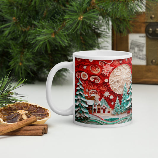 Cana ceramica Craciun 330 ml (11 oz) , design festiv, rezistenta