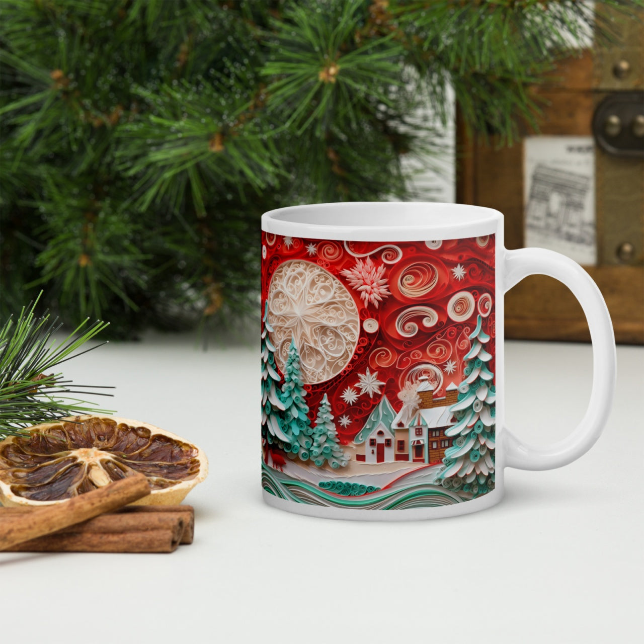 Cana ceramica Craciun 330 ml (11 oz) , design festiv, rezistenta