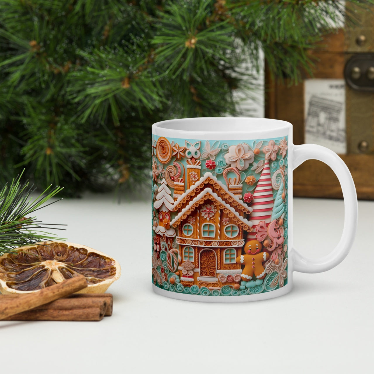 Cana ceramica Craciun 330 ml (11 oz) , design festiv, rezistenta