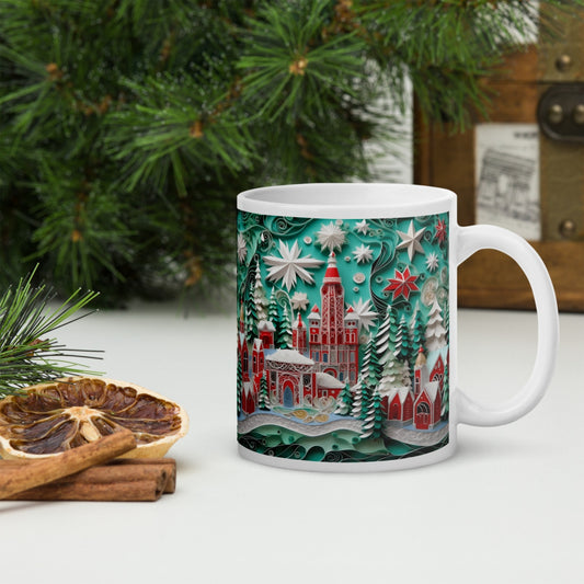 Cana ceramica Craciun 330 ml (11 oz) , design festiv, rezistenta