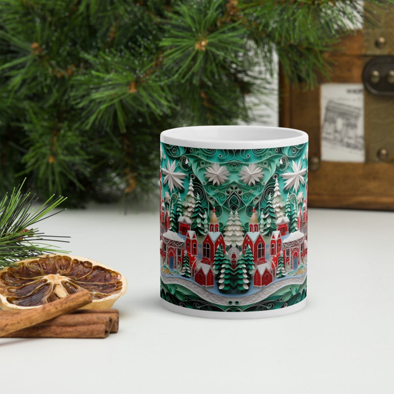 Cana ceramica Craciun 330 ml (11 oz) , design festiv, rezistenta