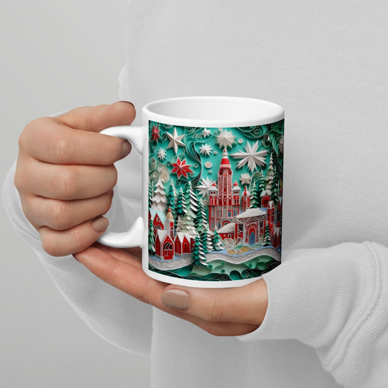 Cana ceramica Craciun 330 ml (11 oz) , design festiv, rezistenta