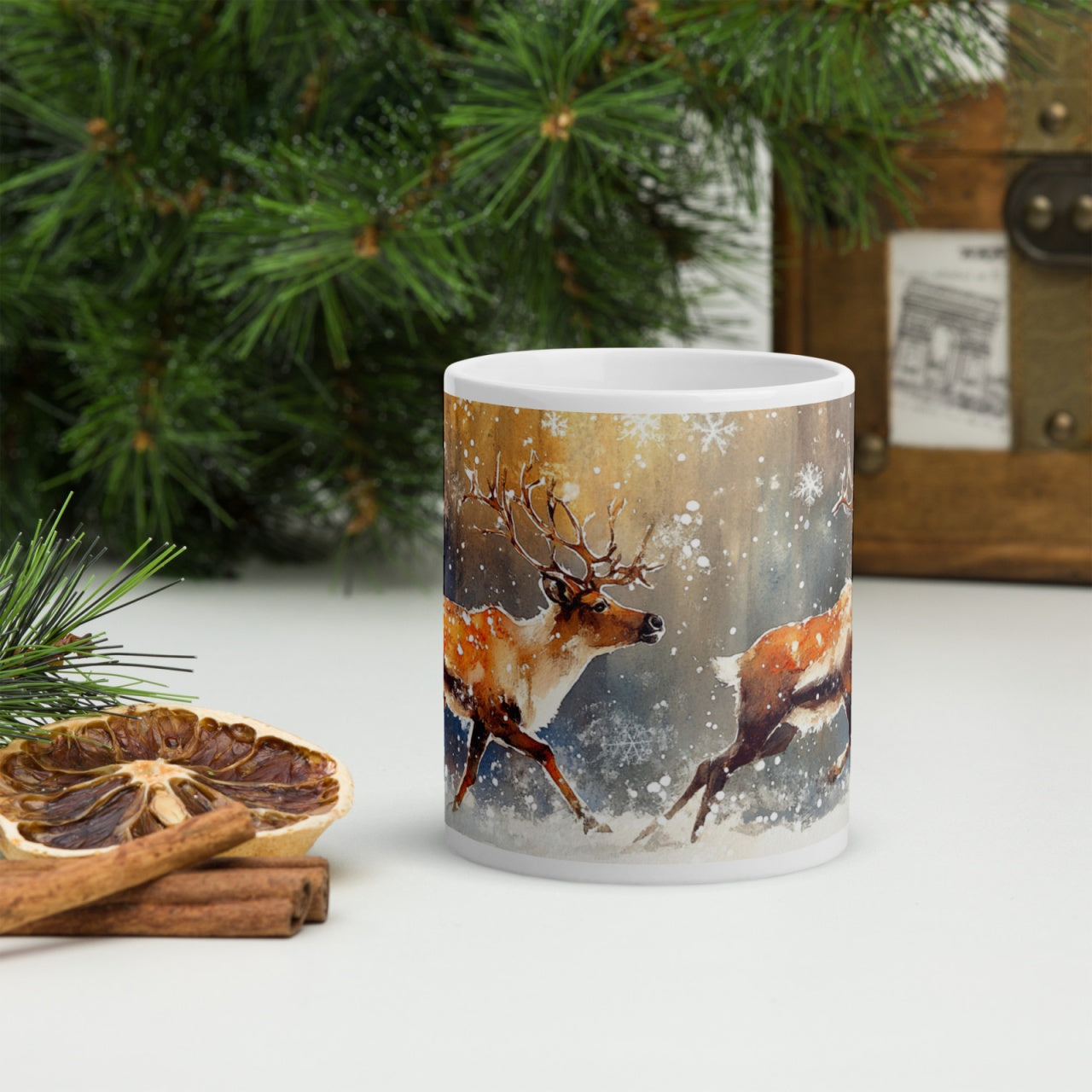 Cana ceramica Craciun 330 ml (11 oz) , design festiv, rezistenta