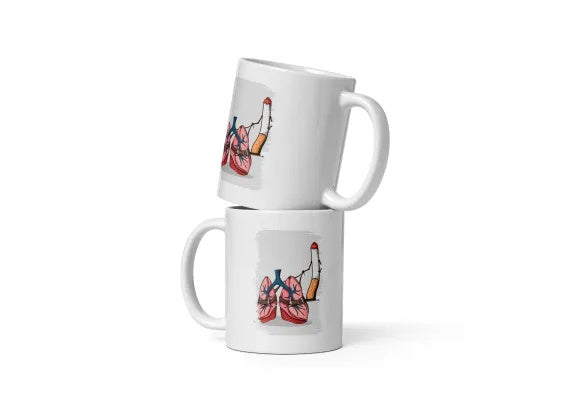 Cana ceramica cu ilustratie simbolica , Design inedit si expresiv , 330 ml