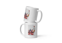 Cana ceramica cu ilustratie simbolica , Design inedit si expresiv , 330 ml