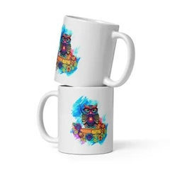 Cana ceramica cu ilustratie simbolica , Design inedit si expresiv , 330 ml