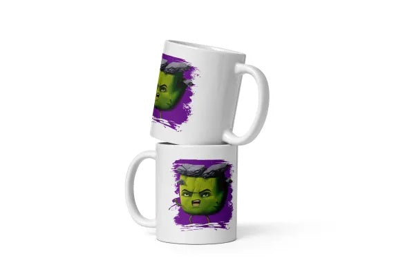 Cana ceramica cu ilustratie simbolica , Design inedit si expresiv , 330 ml
