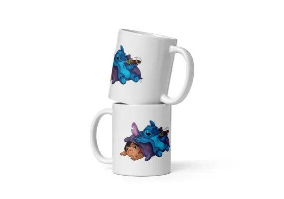 Cana ceramica cu ilustratie simbolica , Design inedit si expresiv , 330 ml