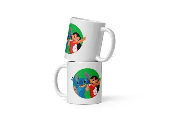 Cana ceramica cu ilustratie simbolica , Design inedit si expresiv , 330 ml