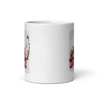 Cana ceramica cu ilustratie simbolica , Design inedit si expresiv , 330 ml
