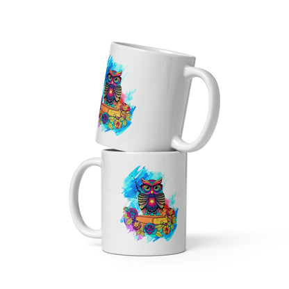 Cana ceramica cu ilustratie simbolica , Design inedit si expresiv , 330 ml