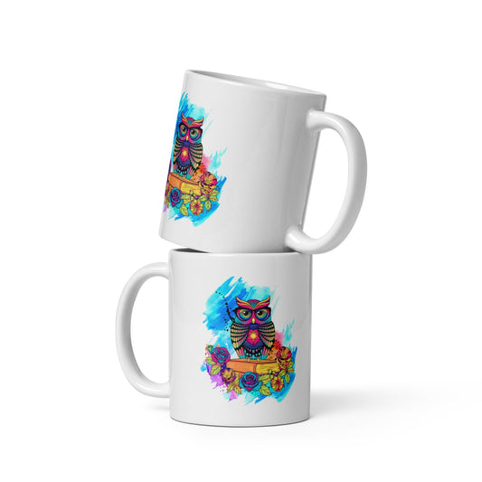 Cana ceramica cu ilustratie simbolica , Design inedit si expresiv , 330 ml