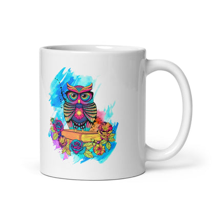 Cana ceramica cu ilustratie simbolica , Design inedit si expresiv , 330 ml