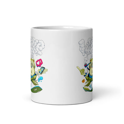 Cana ceramica cu ilustratie simbolica , Design inedit si expresiv , 330 ml