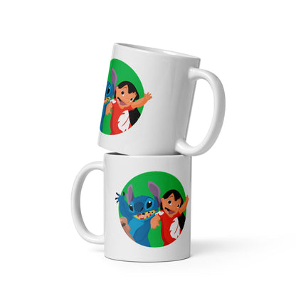 Cana ceramica cu ilustratie simbolica , Design inedit si expresiv , 330 ml