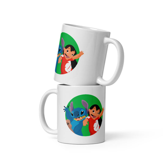 Cana ceramica cu ilustratie simbolica , Design inedit si expresiv , 330 ml