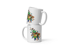 Cana ceramica cu lumea pixelata , Cadou special , 330 ml