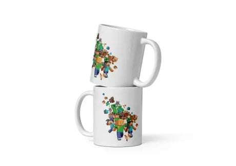 Cana ceramica cu lumea pixelata , Cadou special , 330 ml