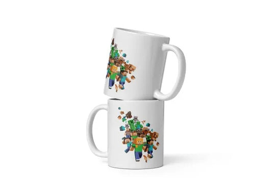 Cana ceramica cu lumea pixelata , Cadou special , 330 ml