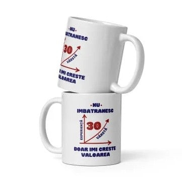 Cana ceramica cu mesaj motivational , Valoarea creste in timp , 330 ml