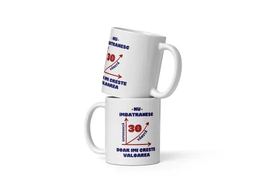 Cana ceramica cu mesaj motivational , Valoarea creste in timp , 330 ml