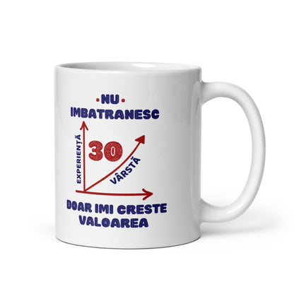 Cana ceramica cu mesaj motivational , Valoarea creste in timp , 330 ml
