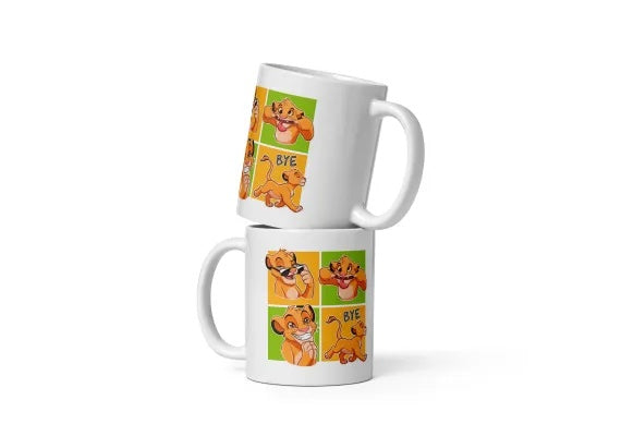 Cana ceramica model cu leul cel curajos , Cadou special , 330 ml