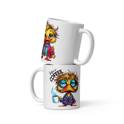 Cana cu Doua Fete, 330 ml, ceramica , Starea sincera dinainte si de dupa cafea,