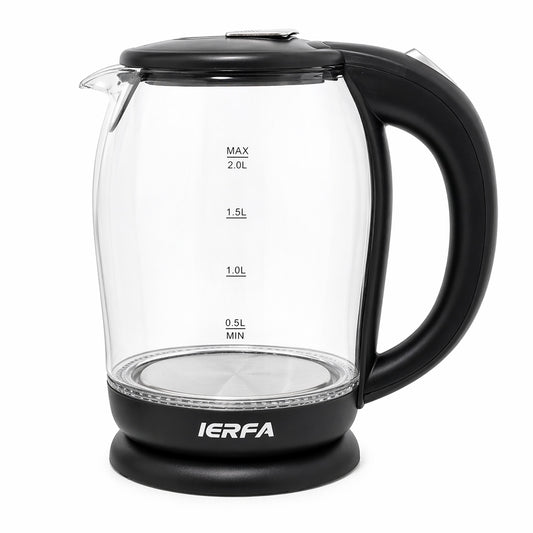 Cana electrica fierbere apa 2L, sticla, 23.5x19 cm, fierbator electric